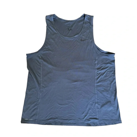 Nike Dri-Fit Grey Muscle Tank Top size L Sport Athletic Women’s - Picture 1 of 9